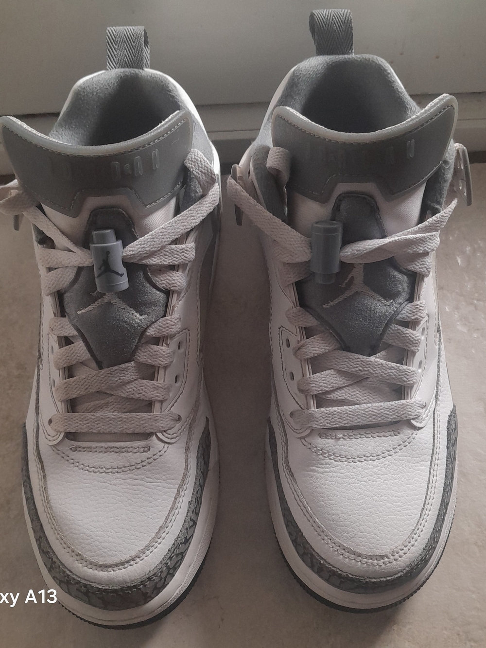 Jordan Kids White and Gray High-Top Sneakers